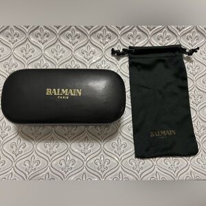Balmain Black and Gold Eyewear Case (case only)